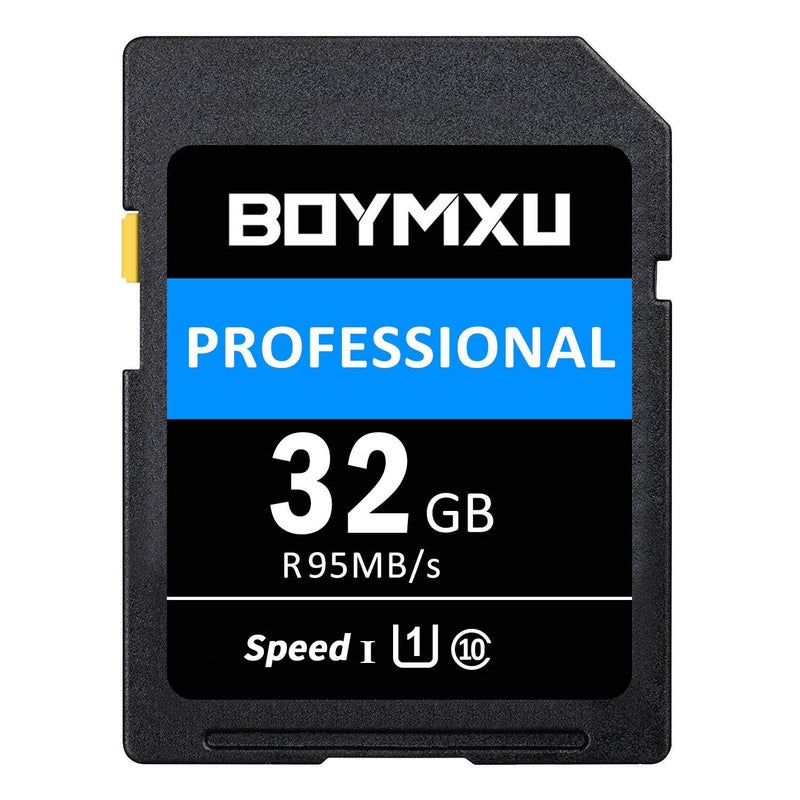 BOYMXU Professional 1000 x Class 10 UHS-I U3 Memory Card - 32GB, Compatible with Computers, Cameras and Camcorders, Up to 95MB/s Read Speed, Blue/Black - Image 1